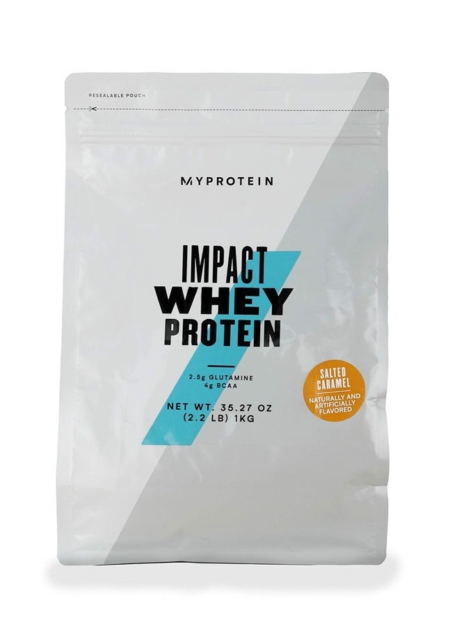 Myprotein - Impact Whey Protein Powder, 2.2 Lbs (31 Servings) Salted Caramel, 22g Protein & 5g BCAA Per Serving, Protein Shake for Superior Performance, Muscle Strength & Recovery, Gluten Free - Image 1
