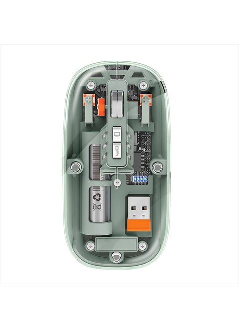 Transparent Mouse Rechargeable Wireless Mouse High-end PixArt 3065 IC Design 1600DPI Adjustable Silent Switch Type-C One-Key Desktop for Office and Gaming Single/3 Model BT Computer Mice