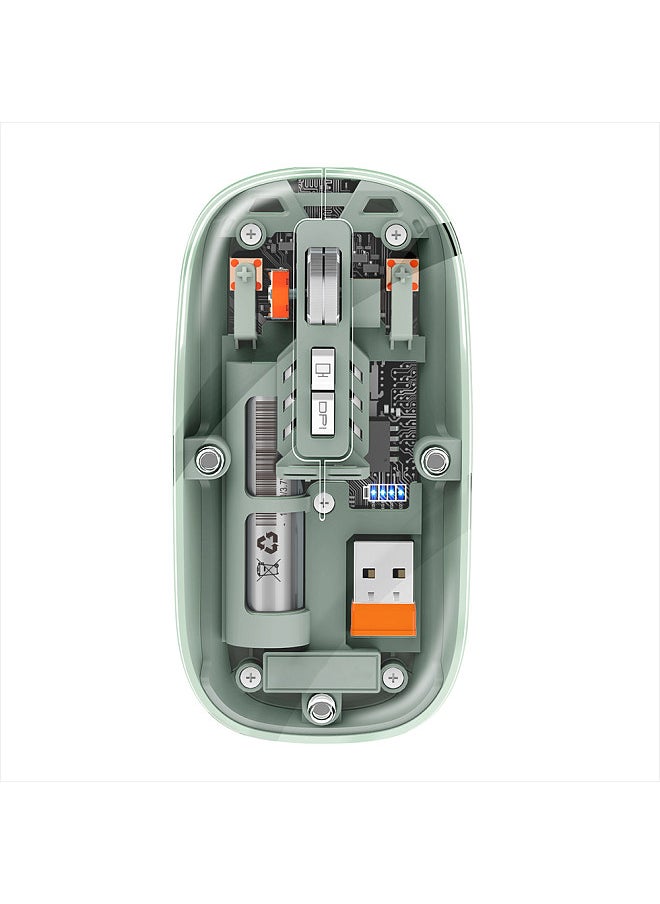 Generic - Transparent Mouse Rechargeable Wireless Mouse High-end PixArt 3065 IC Design 1600DPI Adjustable Silent Switch Type-C One-Key Desktop for Office and Gaming Single/3 Model BT Computer Mice - Image 1