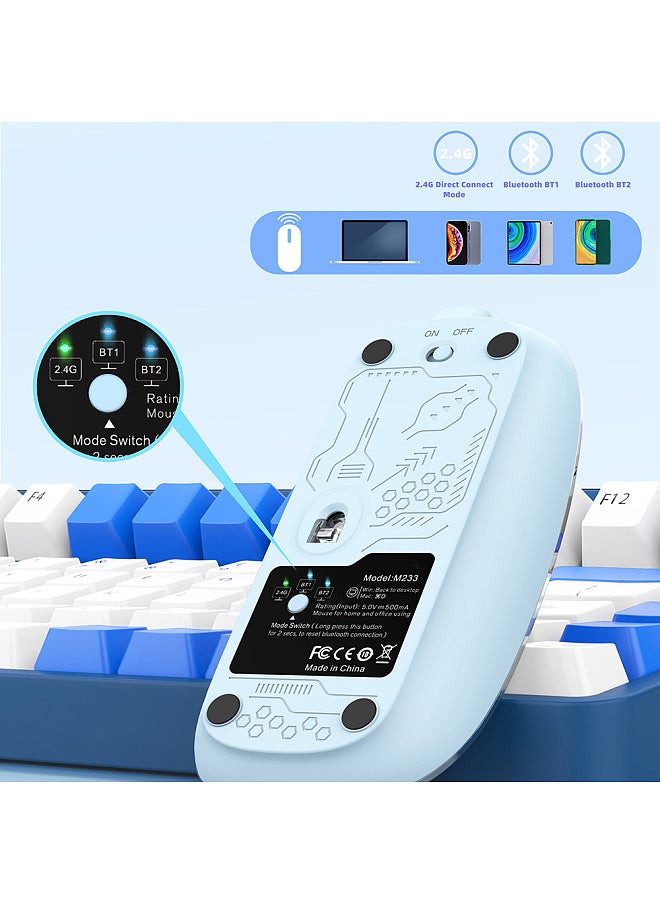 Generic - Transparent Mouse Rechargeable Wireless Mouse High-end PixArt 3065 IC Design 1600DPI Adjustable Silent Switch Type-C One-Key Desktop for Office and Gaming Single/3 Model BT Computer Mice - Image 1