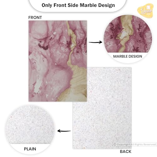 Lakeer A4 Handmade Paper-Marble Design, 5 Colours X 2 Sheets Each, Pack of 10 Sheets, For Art & Craft, Decoration, Greeting Card, Envelop Making, Etc - Image 5