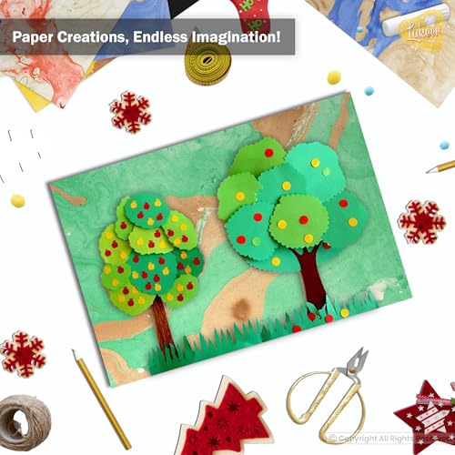 Lakeer A4 Handmade Paper-Marble Design, 5 Colours X 2 Sheets Each, Pack of 10 Sheets, For Art & Craft, Decoration, Greeting Card, Envelop Making, Etc - Image 4