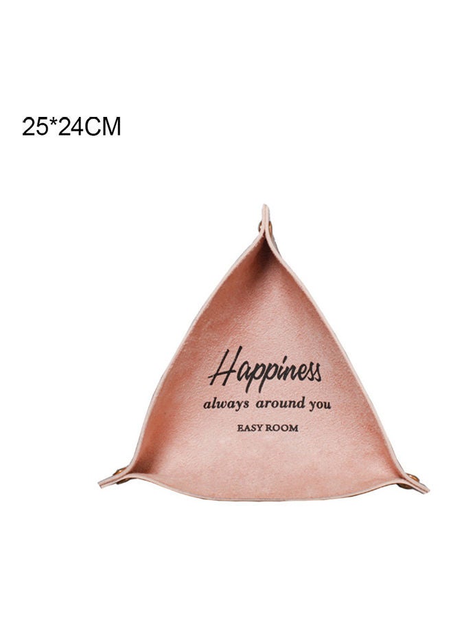 NIBEMINENT Triangle Faux Leather Storage Tray Pink - Image 1