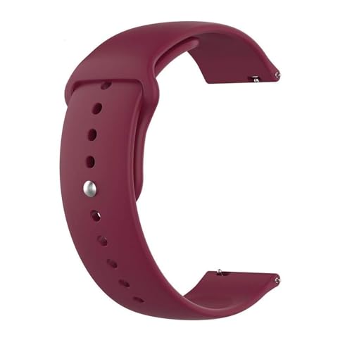 EDNITA 19mm Smart Watch Band Strap with Metal Button Compatible with Noise Colorfit Pro 2/Oxy/Pulse/Beat/Boat Storm Smart Watches & Watches with 19mm Lugs - Wine - Pack of 1 - Image 1