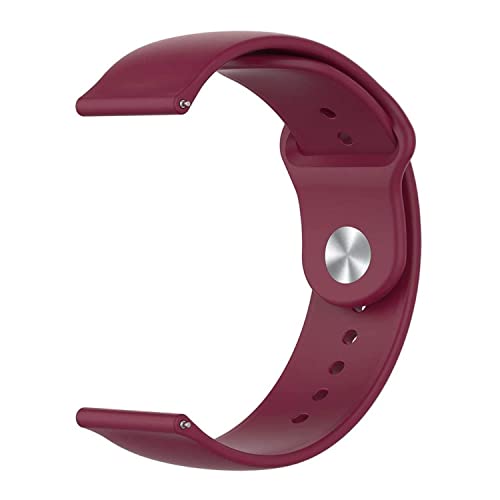 EDNITA 19mm Smart Watch Band Strap with Metal Button Compatible with Noise Colorfit Pro 2/Oxy/Pulse/Beat/Boat Storm Smart Watches & Watches with 19mm Lugs - Wine - Pack of 1 - Image 2