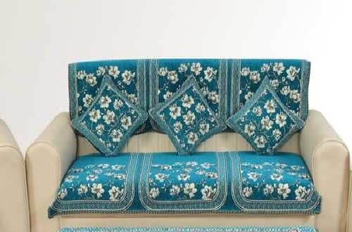 Laying Style™ Diwan Set of 8 Pieces Combo with Sofa Covers for Living Room 5 Seater and Center Table Cover (Design-6) - Image 4