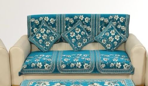 Laying Style™ Diwan Set of 8 Pieces Combo with Sofa Covers for Living Room 5 Seater and Center Table Cover (Design-6) - Image 5