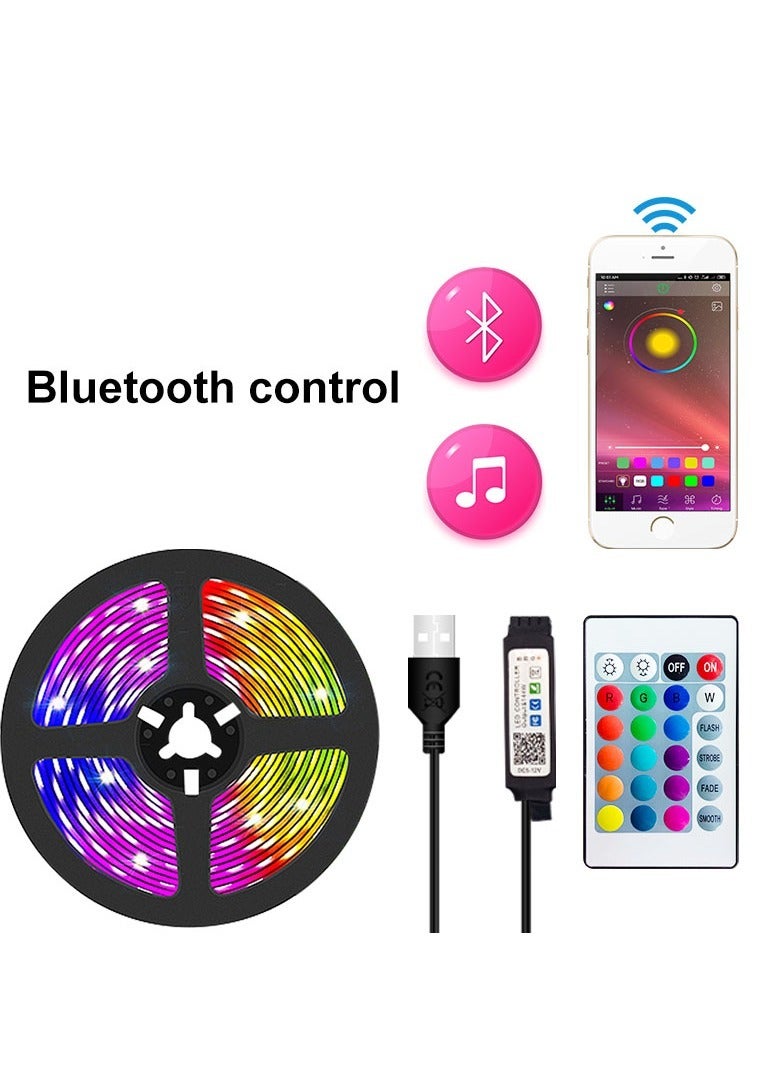 شريط إضاءة LED مرن RGB USB شريط مصباح 2835 ديود USB كابل بلوتوث تحكم تيار مستمر 5 فولت شاشة مكتبية إضاءة خلفية للتلفاز (10 أمتار) - Image 1