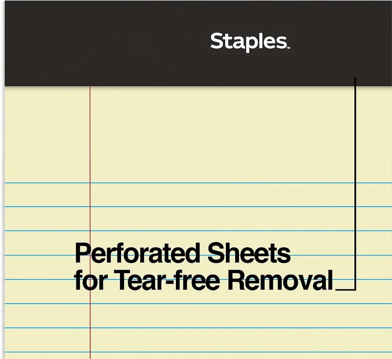 Staples TRU RED Notepads, 5 x 8 Inch, Narrow Ruled Legal Pads, Writing Pad for Home, Office, School, 12-Pack, Canary - Image 5