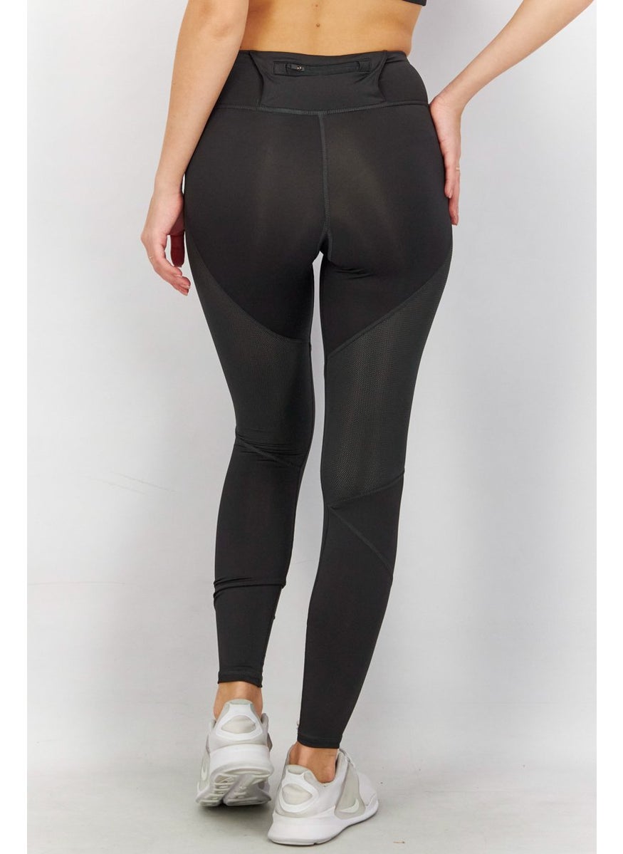 Reebok Women Sports Fit Brand Logo Tights, Black  - Image 2