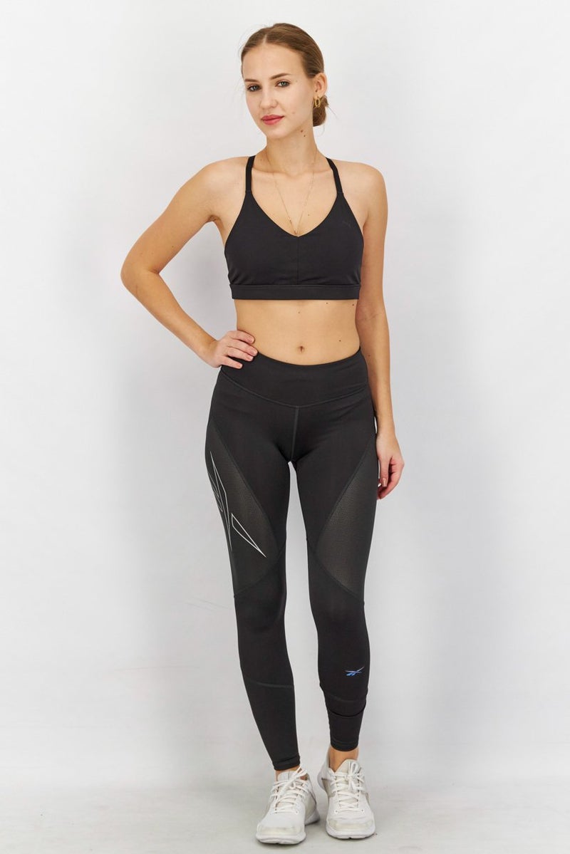 Reebok سراويل رياضية نسائية بشعار العلامة التجارية، سوداء - Image 4