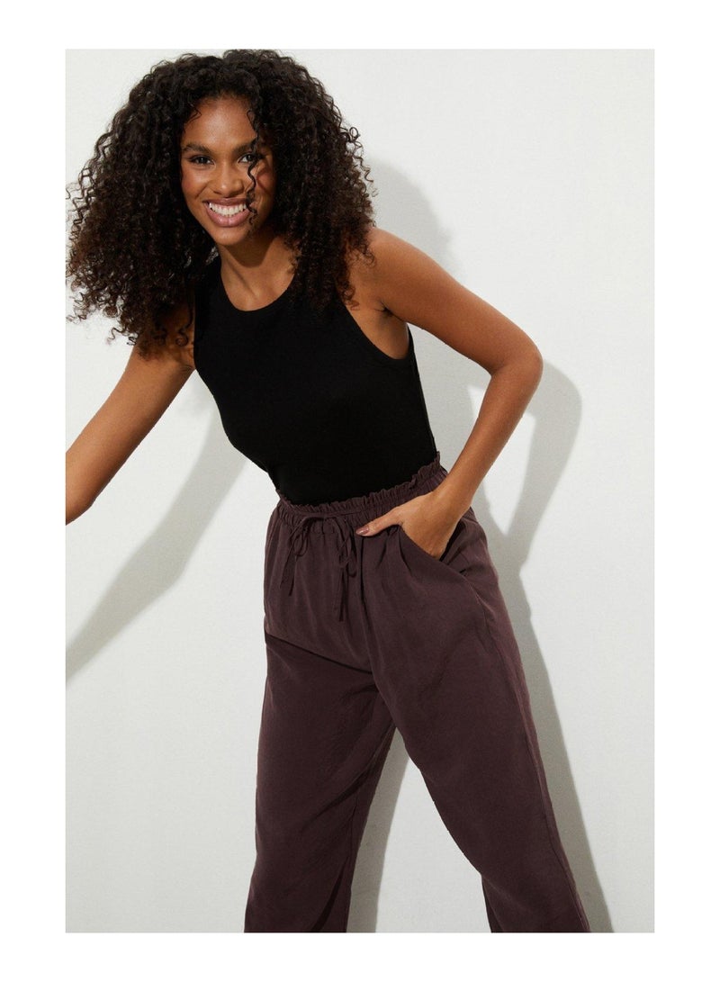 Chocolate Silky Cupro Jogger