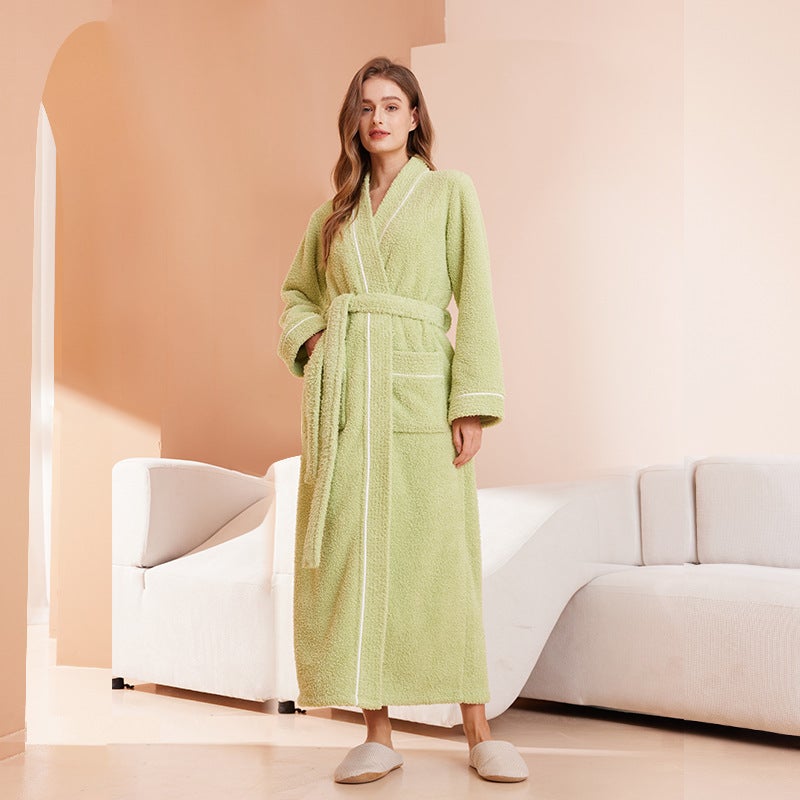 Winter Thick Plush Bathrobe for Home Wear