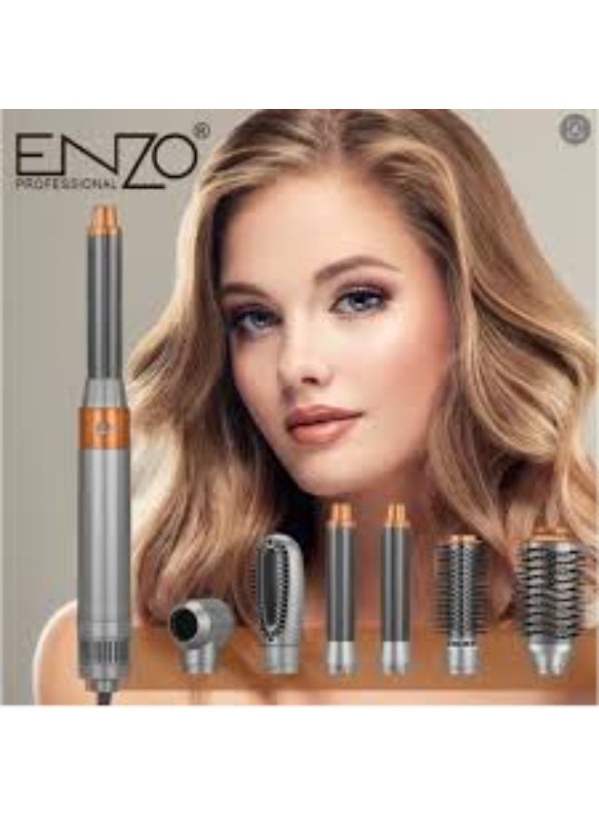 ENZO EN-4133 6 In 1 Professional Hot Air Styler Hair Dryer Brush | Hair Curler, Straightener, Volumizer & Smoothing Brush | Multi Styling Tool for Women - Image 3