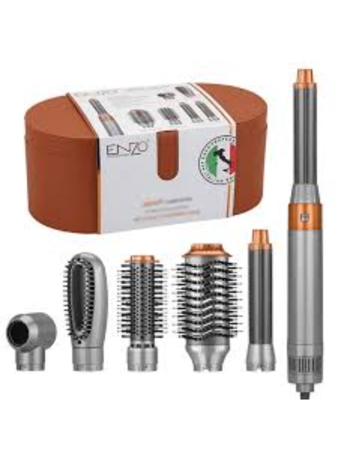 ENZO EN-4133 6 In 1 Professional Hot Air Styler Hair Dryer Brush | Hair Curler, Straightener, Volumizer & Smoothing Brush | Multi Styling Tool for Women - Image 1