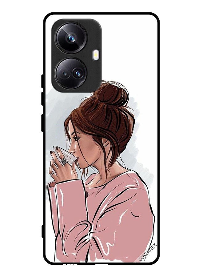 Covernex Protective Case Cover For Realme 10 Pro Plus Girl Drinking Tea Art - Image 1