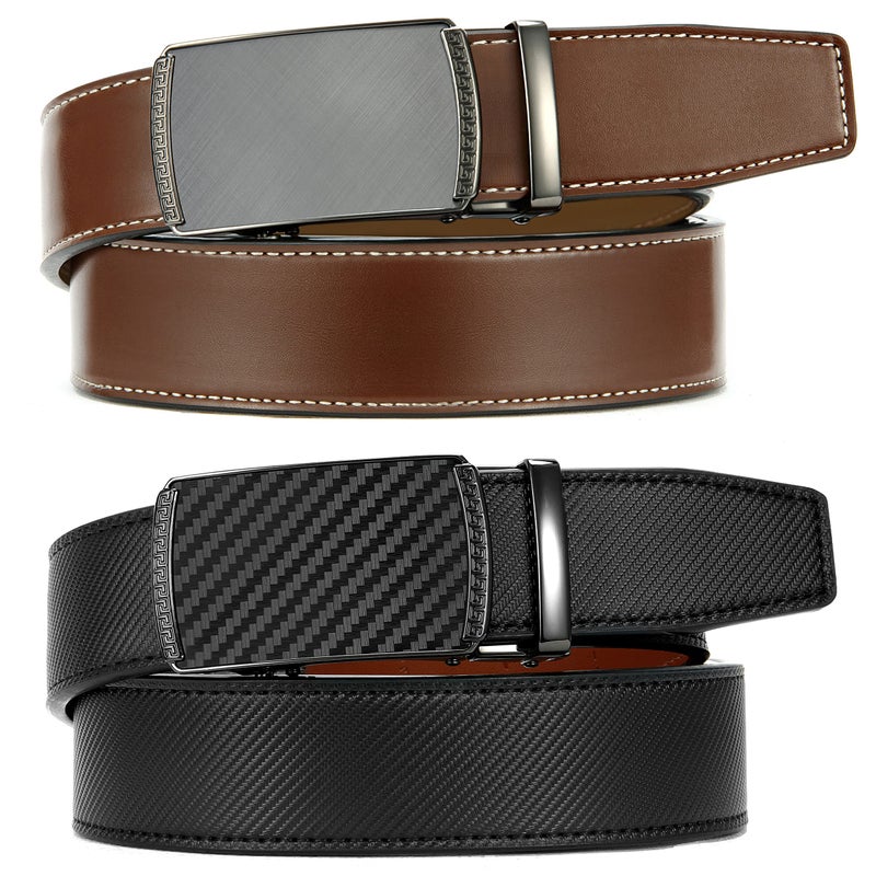 CHAOREN حزام جلد تشاورن للرجال 2 حزمة - قابل للتخصيص، أسلوب سهل (35 مم) - Image 5
