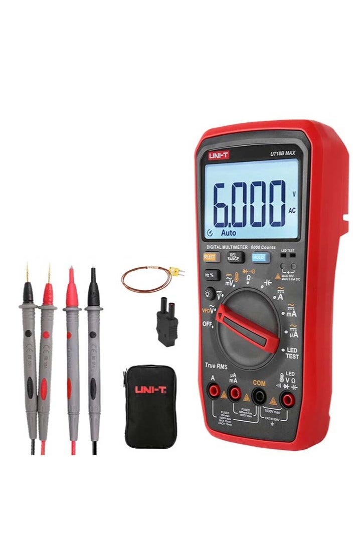 UniT UNI-T UT18B Max Digital Multimeter VFD AC DC Ammeter Voltmeter Resistance Capacitance Frequency Electric Multi Meter (UT18B MAX) - Image 1