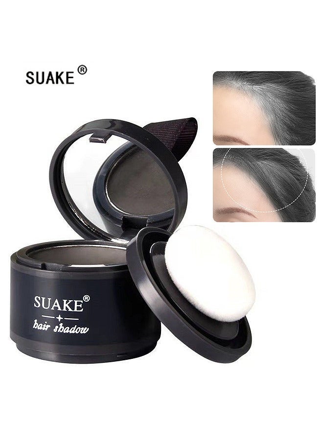 SUAKE Hairline Powder Magical Instantly Hair Line Shadow Quick Cover Hair Root Concealer with Puff Touch Root Cover Up For Thinning Hair Waterproof - Black - Image 1