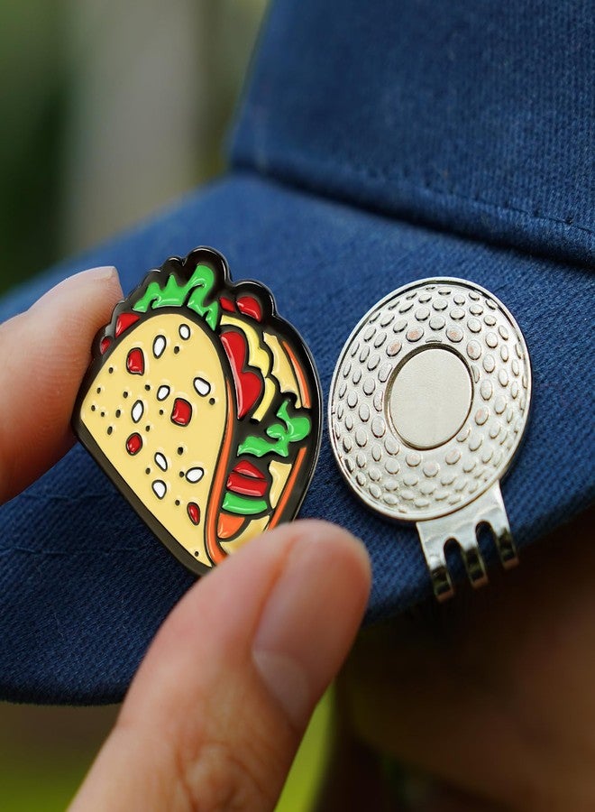 LZFAN Golf Ball Marker with Magnetic Hat Clip, Golf Ball Markers for Putting Green Golf Accessories & Funny Golf Gifts for Men Women Golfers Taco - Image 3