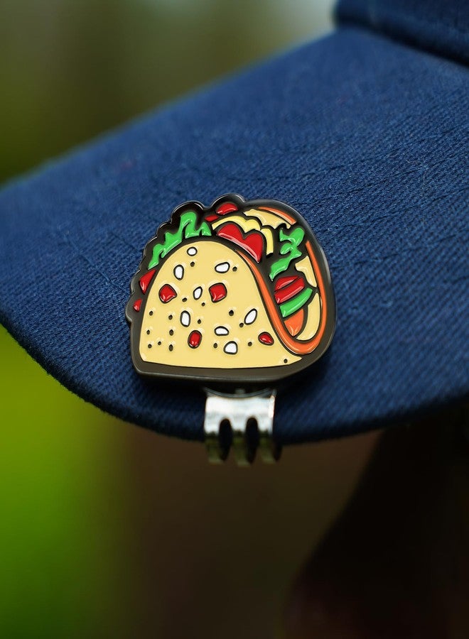 LZFAN Golf Ball Marker with Magnetic Hat Clip, Golf Ball Markers for Putting Green Golf Accessories & Funny Golf Gifts for Men Women Golfers Taco - Image 2