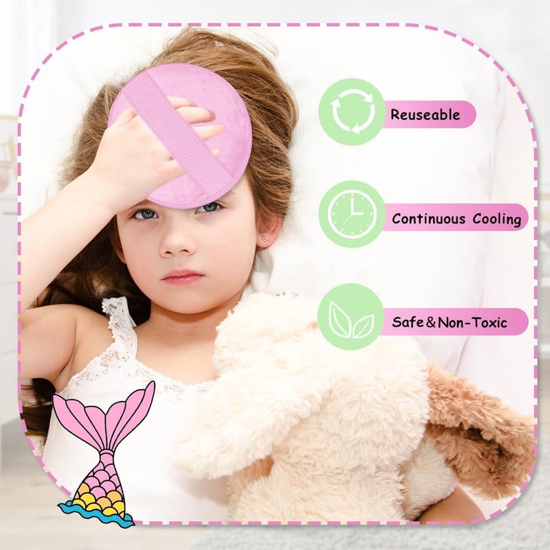 CONBELLA Kids Ice Packs for Injuries Reusable 2 Packs Cold or Warm Compress Gel Bead Cooling Packs with Strap for Neck Head Fever Wisdom Teeth Recovery First Aid 49 Inch - Image 2