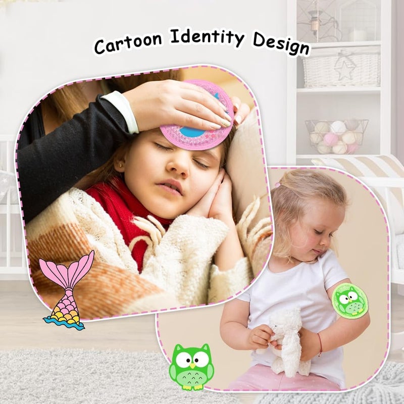 CONBELLA Kids Ice Packs for Injuries Reusable 2 Packs Cold or Warm Compress Gel Bead Cooling Packs with Strap for Neck Head Fever Wisdom Teeth Recovery First Aid 49 Inch - Image 4