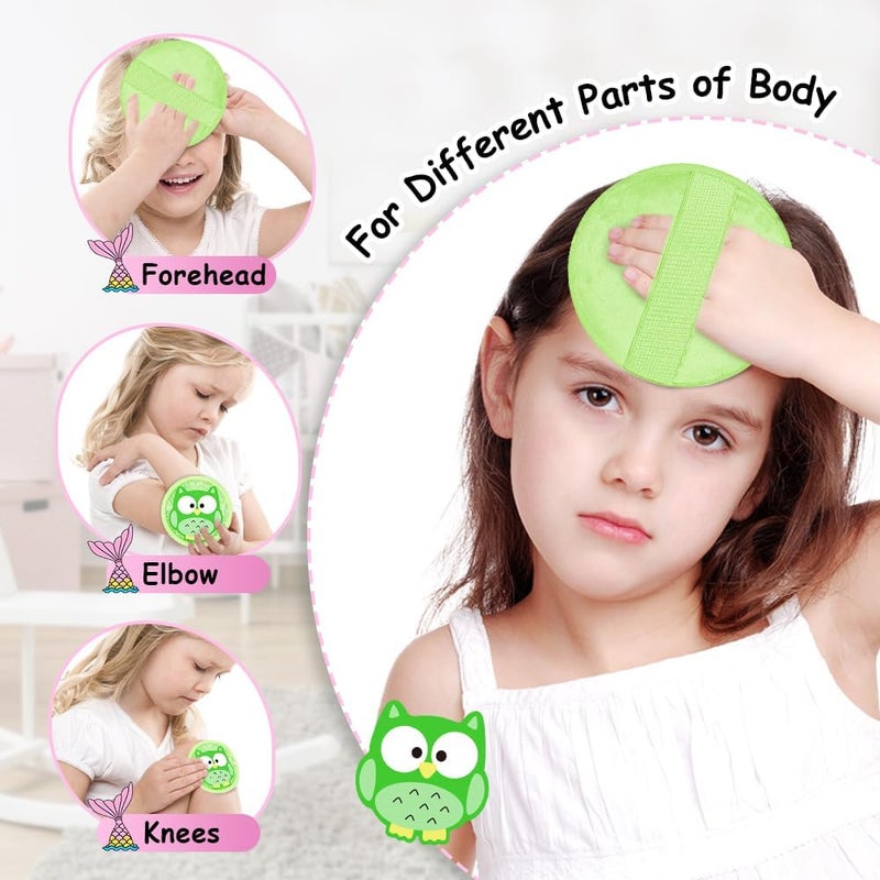 CONBELLA Kids Ice Packs for Injuries Reusable 2 Packs Cold or Warm Compress Gel Bead Cooling Packs with Strap for Neck Head Fever Wisdom Teeth Recovery First Aid 49 Inch - Image 3