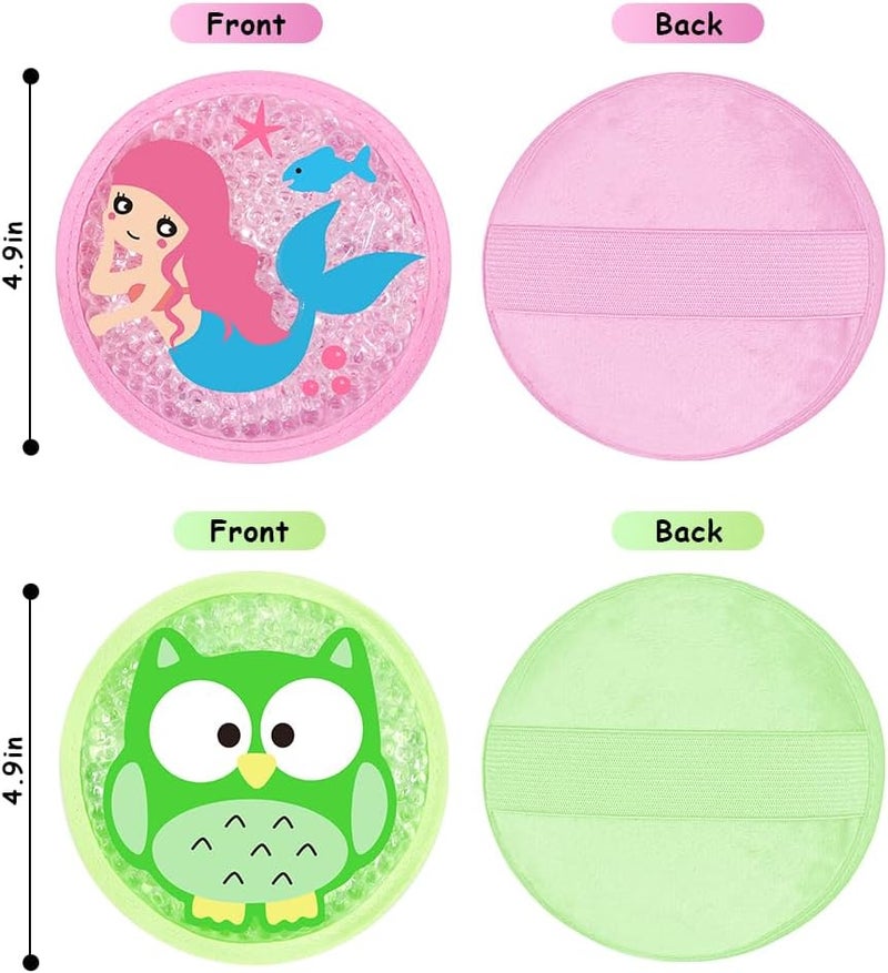 CONBELLA Kids Ice Packs for Injuries Reusable 2 Packs Cold or Warm Compress Gel Bead Cooling Packs with Strap for Neck Head Fever Wisdom Teeth Recovery First Aid 49 Inch - Image 5