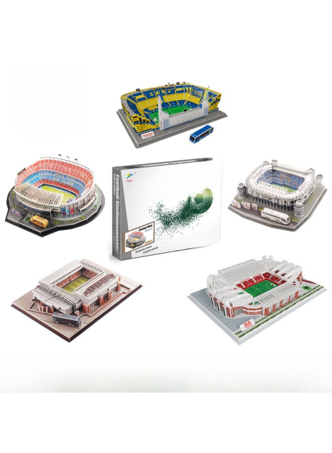 3D Jigsaw Puzzle World Cup Football Stadium Construction Stadium Model Children's DIY Puzzle Toy-Color:Chelsea-Stamford Bridge - Image 2