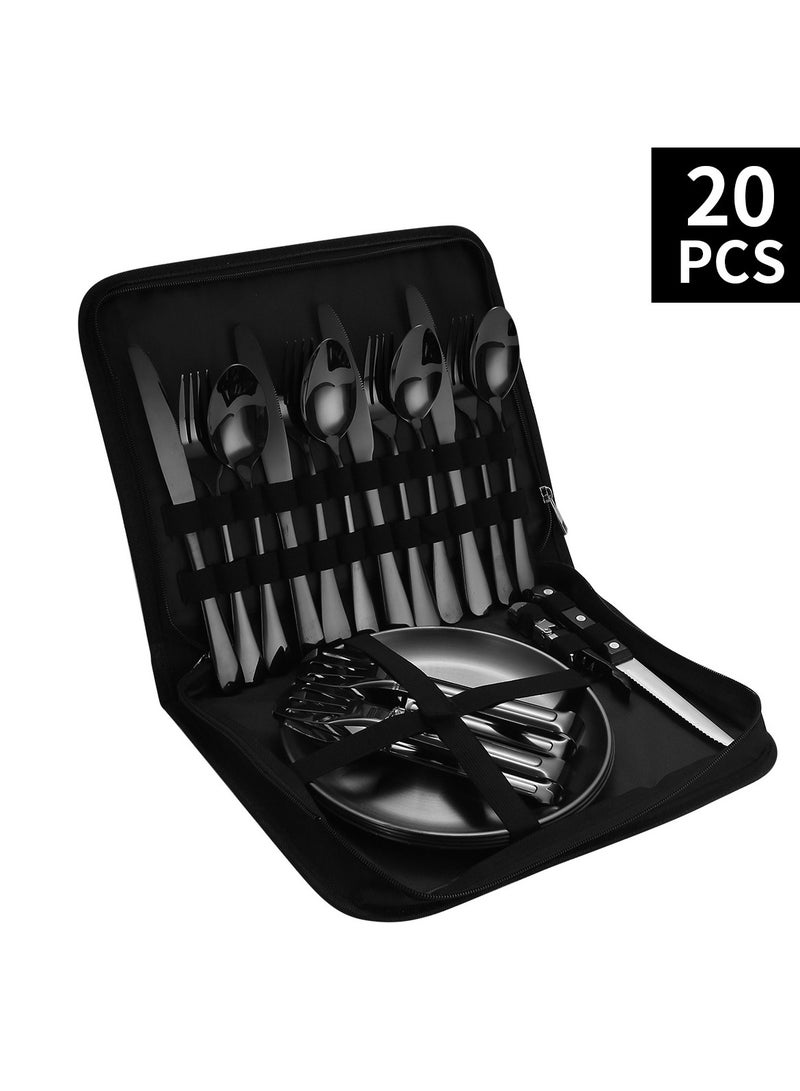 KUYING Stainless Steel Tableware Set Of 20 Pieces Western Knife Fork Spoon Set  - Image 1