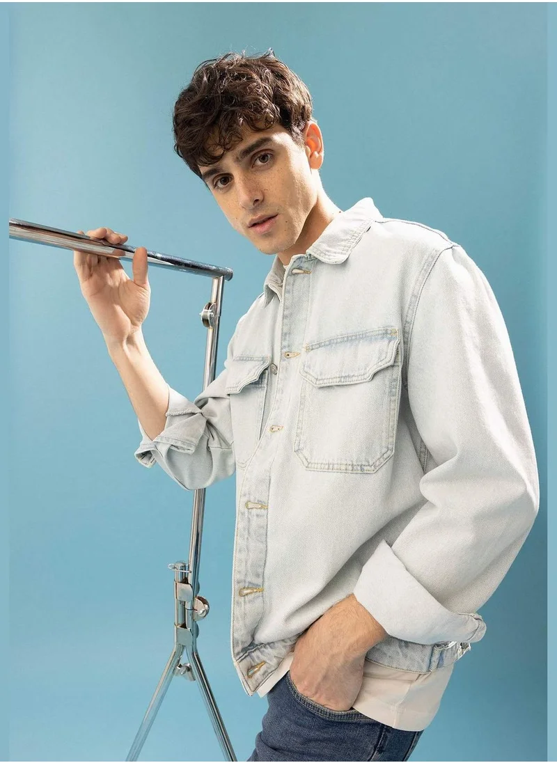 DeFacto Man Long Sleeve Denim Jacket