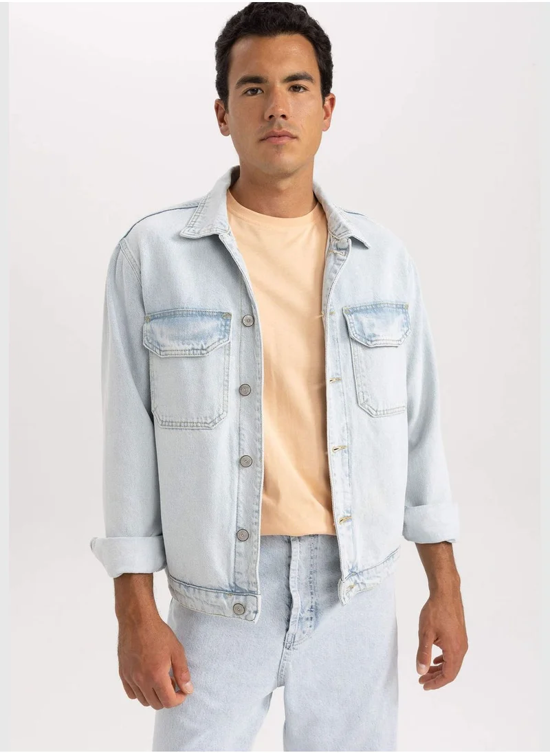 DeFacto Man Long Sleeve Denim Jacket