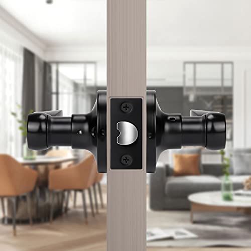 KNOBWELL 4 Pack Passage Door Lever Door Handle Non-Locking Lever Set for Hallway Door or Closet with a Matte Black Finish, Reversible for Right or Left Side - Image 5
