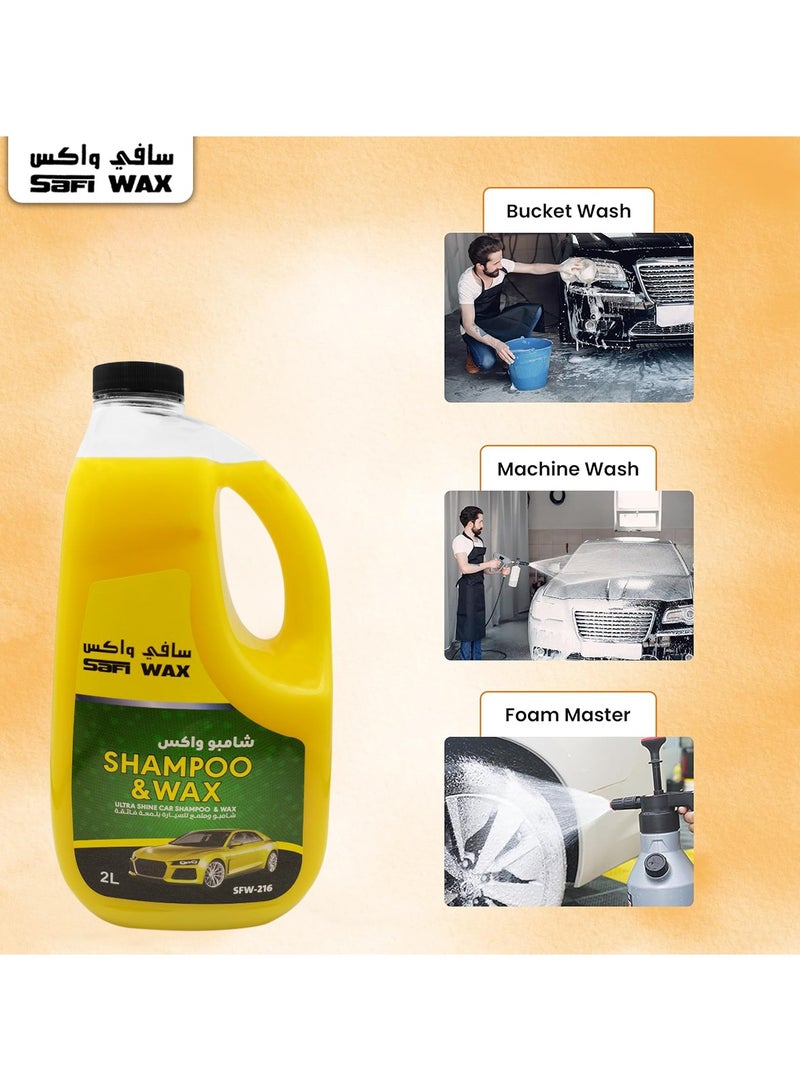 Safi WAX Car Shampoo Wax Ultra Shine Car Washing Shampoo Wax 2 Liter Keep Car Clean Shine SAFI WAX SFW216 - Image 3