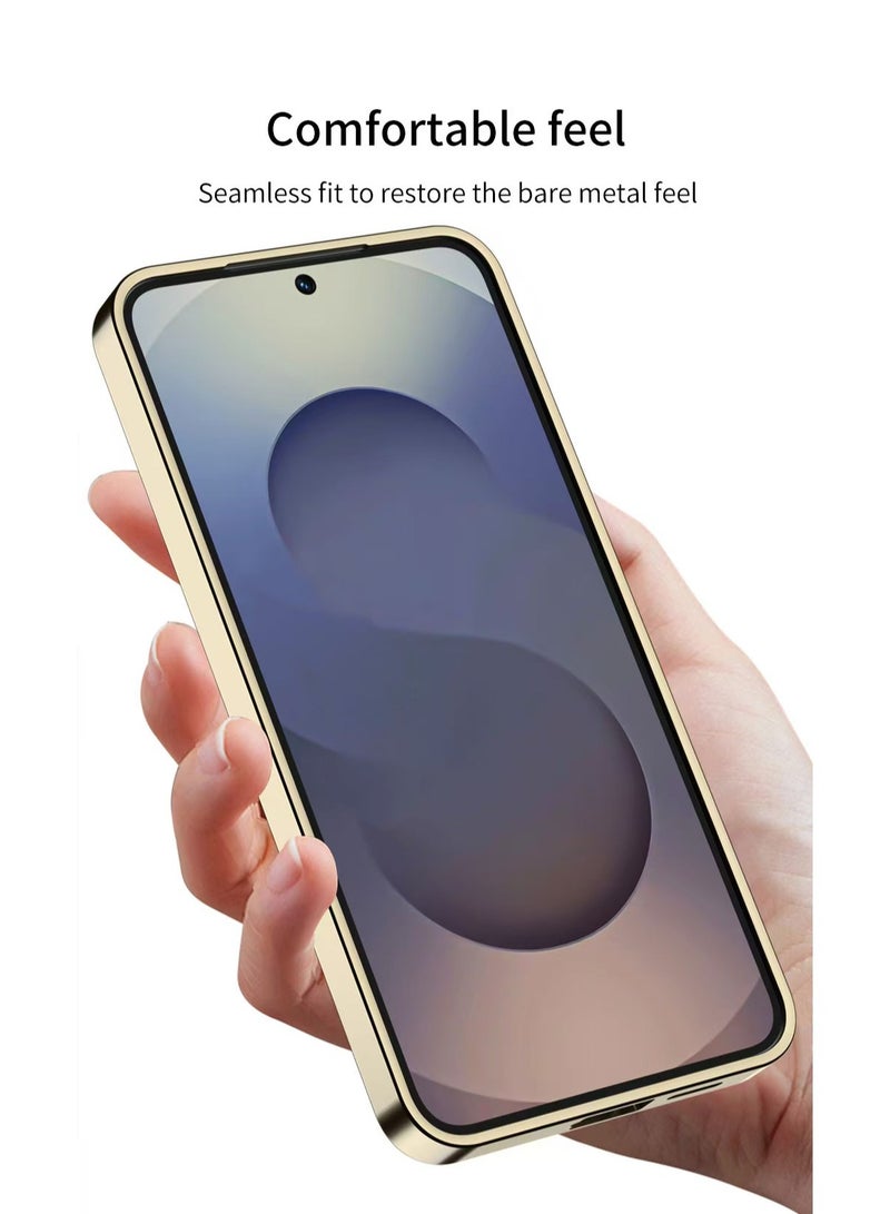 Fits Samsung S25Ultra case, luxury gold-plated leather business premium classic case, non-slip, scratch-resistant - Image 3