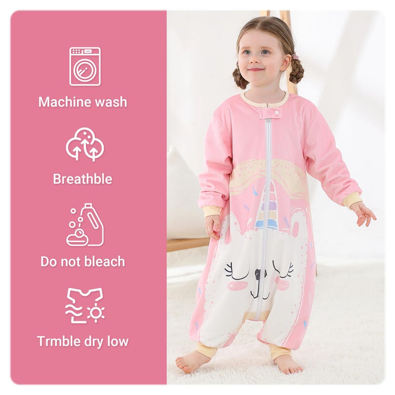 MICHLEY Baby Sleeping Bag Sack Long Sleeve with Feet Winter Swaddle Wearable Blanket for Boys Girls,Cat,3-5Years - Image 5
