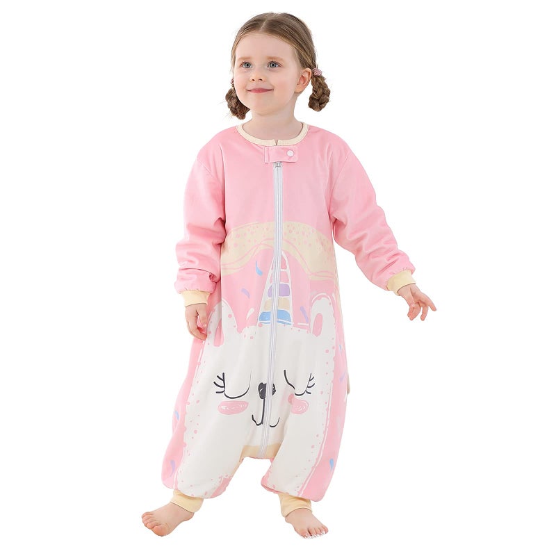 MICHLEY Baby Sleeping Bag Sack Long Sleeve with Feet Winter Swaddle Wearable Blanket for Boys Girls,Cat,3-5Years - Image 1