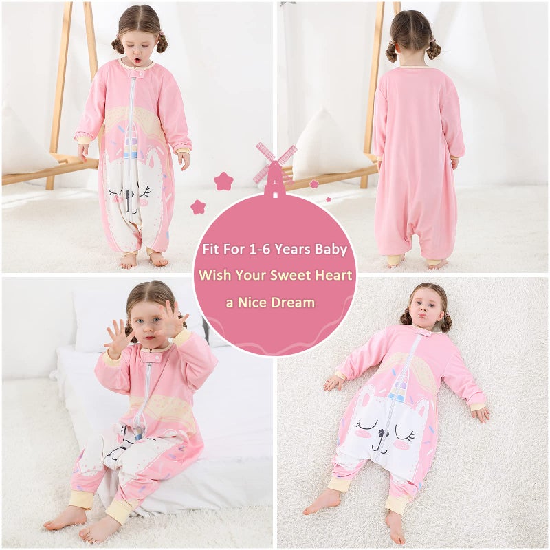 MICHLEY Baby Sleeping Bag Sack Long Sleeve with Feet Winter Swaddle Wearable Blanket for Boys Girls,Cat,3-5Years - Image 4