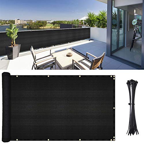 DearHouse Balcony Privacy Screen Cover, 3.5ft x16.5ft Privacy Screen Balcony Shield for Porch Deck Outdoor Backyard Patio Balconys, Includes 35 pc Cable Ties - Image 1