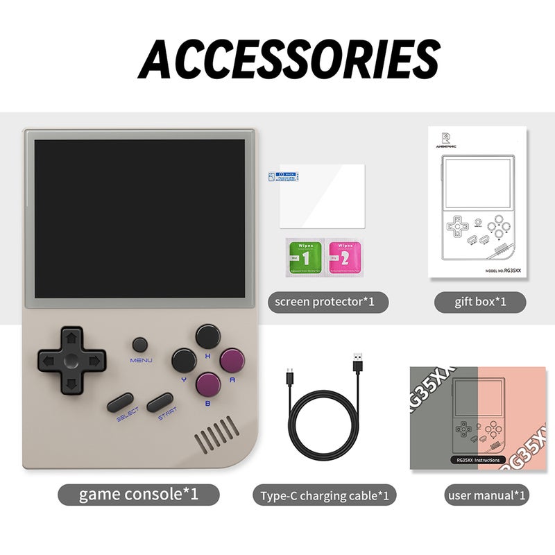 Nautical Bear RG35XX Handheld Game 3.5-inch IPS 640*480 High-clear Screen Open Source Supports Multiple Emulators, Powerful Performance, Dual Card Slots, with HDMI-Compatible Interface Game Console Rechargeable Long Battery Life Play on TV Portable Gaming Player - Image 1