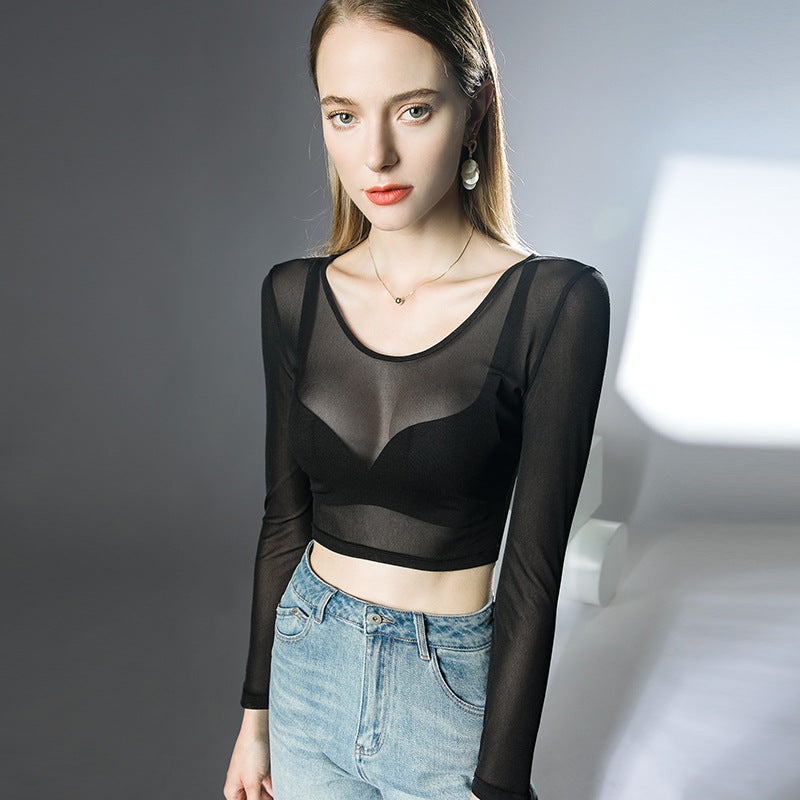 Mesh Long Sleeve New Short Inner Base Shirt Thin - Image 4