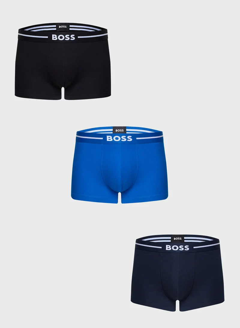 بوس 3 Pack Logo Band Trunks