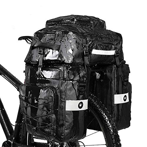 Rhinowalk Bike Pannier Bag Set for Bicycle Cargo Rack Saddle Bag Shoulder Bag Laptop Pannier Rack Bicycle Bag Professional Cycling Accessories 3 in 1-Black - Image 1