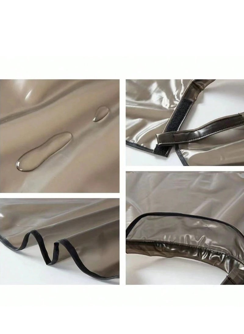 KHAJUL Professional Waterproof Hair Dye Cape Rebonding Capes Hot oil Cape Hairdressing Capes For Salon(Black)  - Image 3