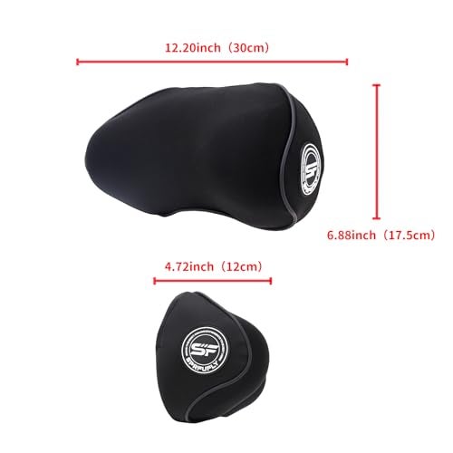 SPRFUFLY 2 Pack - Car Headrest Pillow for Neck Support, 100% Memory Foam Car Neck Pillow with Sleep Mask - Universal Fit Head Rest Travel Pillow Car Pillow for Pain Relief While Driving(Contains 2 Eye Masks) - Image 2
