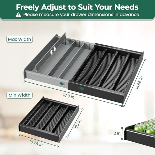 EsLuker.ly K Cup Coffee Pod Holder Organizer, Plastic Coffee Tea Drawer Insert for Counter, Expandable Storage Tray Compatible with Nespresso Vertuo Capsules, Customizable for Various Pod Sizes - Image 2