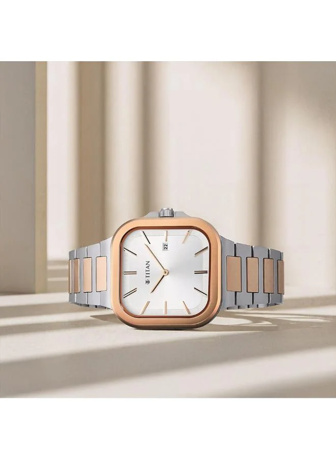 تيتان Men's Stainless Steel Analog Watch 90176KM01 - 42 mm