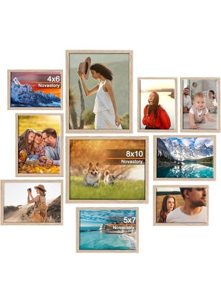 Picture Frame Set 10 Piece Wall Gallery Photo Frames With Two 8X10 Four 5X7 Four 4X6 Wood Multi Photo Frames Collage With Stands For Wall Mounting Or Table Top Display Rustic Home Décor - pzsku/ZA45D7F6B622DF3FCF67FZ/45/_/1741543925/a90465fe-0034-4680-92c2-a86d3fe00856