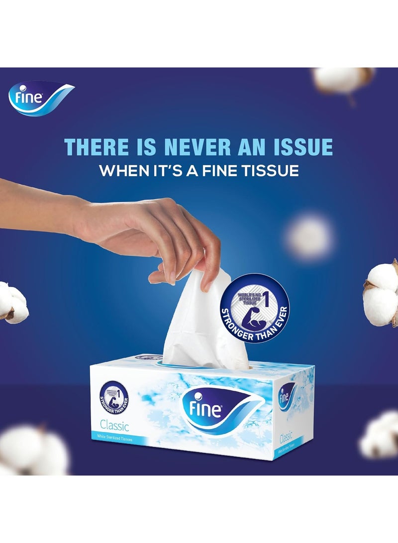 فاين مناديل وجه معقمة - عبوة من 6 علب، 86 ورقة × طبقتين، لون أبيض - Image 2